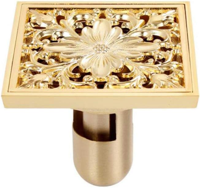 XBR Desagüe de Piso, 10 * 10Cm Vintage T Style Latón Antiguo Cuarto de