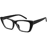 WOWSUN Narrow Small Vintage Cat Eye Frames Eyeglasses for Women Retro Blue Light Blocking Computer Glasses