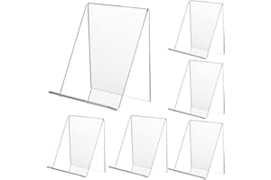 6 pcs Clear Acrylic Book Stand Set Transparent Display Easel Tablet Holder Multi-Functional Easel Acryliy Ledge Shelf Bookshe