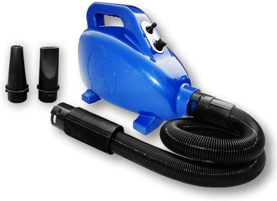 Jlxl 2400W Pet Dryer， Dog Cat Grooming Low Noise Hairdryer Stepless Speed Adjustable Temperature Blaster Blower Blue