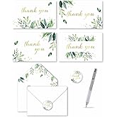 TORJO 100 Thank You Cards with Envelopes – Includes Pen and Stickers – Thank You Notes Set for Business, Clients, Weddings, Baby Shower