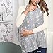 Nursing Cover for Breastfeeding Babies, 360° Full Privacy Breastfeeding Protection,Multiuse Cotton Shopping Cart Cover, Infants Stroller Cover with Built-in Burp Cloth and Portable Pouch