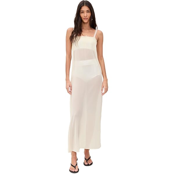 Amazon.com: Saltwater Luxe Aletta Vanilla Poms Tank Maxi Dress Vanilla LG :  Clothing, Shoes & Jewelry