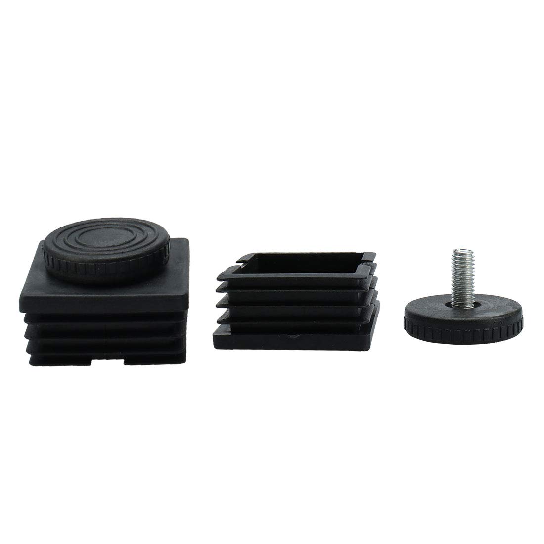 sourcingmap M8 Leveling Feet 50 x 50mm Square Insert Adjustable Furniture Glide 2 Sets