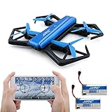 JJRC H43WH Foldable Drone, Kingtoys Quadcopter Drone with WiFi 720P HD Camera, APP Control FPV Drone,Altitude Hold, and Headless Mode Function with 2pcs 500mAH Batteries