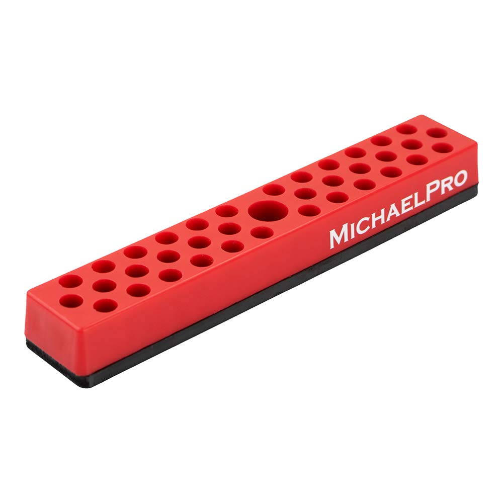 MichaelPro MP014004 36-Piece Magnetic Hex Bit Holder, Strong Magnetic Base Bits Organiser, Magnetic Bit Holder, Hex Bit Holder, Hex Bit Storage, Magnetic Tool Organizer in Red