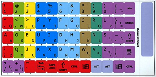 DVORAK LEARNING KEYBOARD STICKER FOR NOTEBOOK, DESKTOP AND LAPTOP