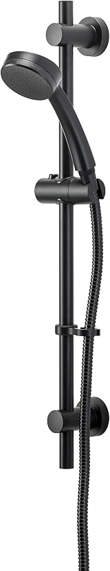 Croydex Presion Matte Black Shower Riser Rail Kit 68cm 1.5m Hose view 4