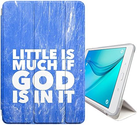 FJCases Christian Quotes Bible God Jesus Smart Cover Stand + Back Case with Auto Sleep/Wake Function for Samsung Galaxy Tab A - 8" (T350/T351/T355 Series)