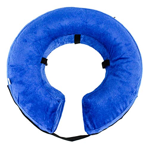Dalkeyie Inflatable Pet Collar for Dog Cat Wound Healing E-Collar Protection Medical Cone Collar Soft Pet Recovery Collar(Blue&M)