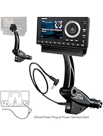 ChargerCity Dual USB Sirius XM Satellite Radio Lighter Socket Car Mount w/Tilt adjust & PowerConnect Vehicle Power Cable Adapter Charger for Onyx Lynx Edge Plus EZ Stratus Starmate 5 6 7 8 Xpress R RC