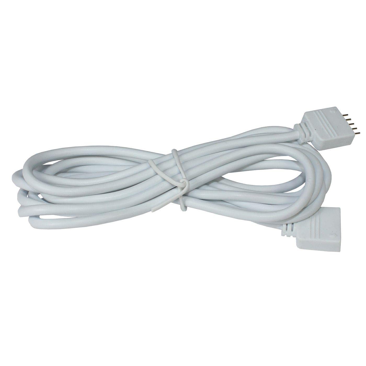 2m RGBW LED Extension Cable Connector 5 Pin Socket + 5 Pin Plug 16x6mm White