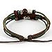 November's Chopin (TM) Butterfly Pendant Multi-strand Charm Adjustable Lucky Tribal Leather Wrap Bracelet