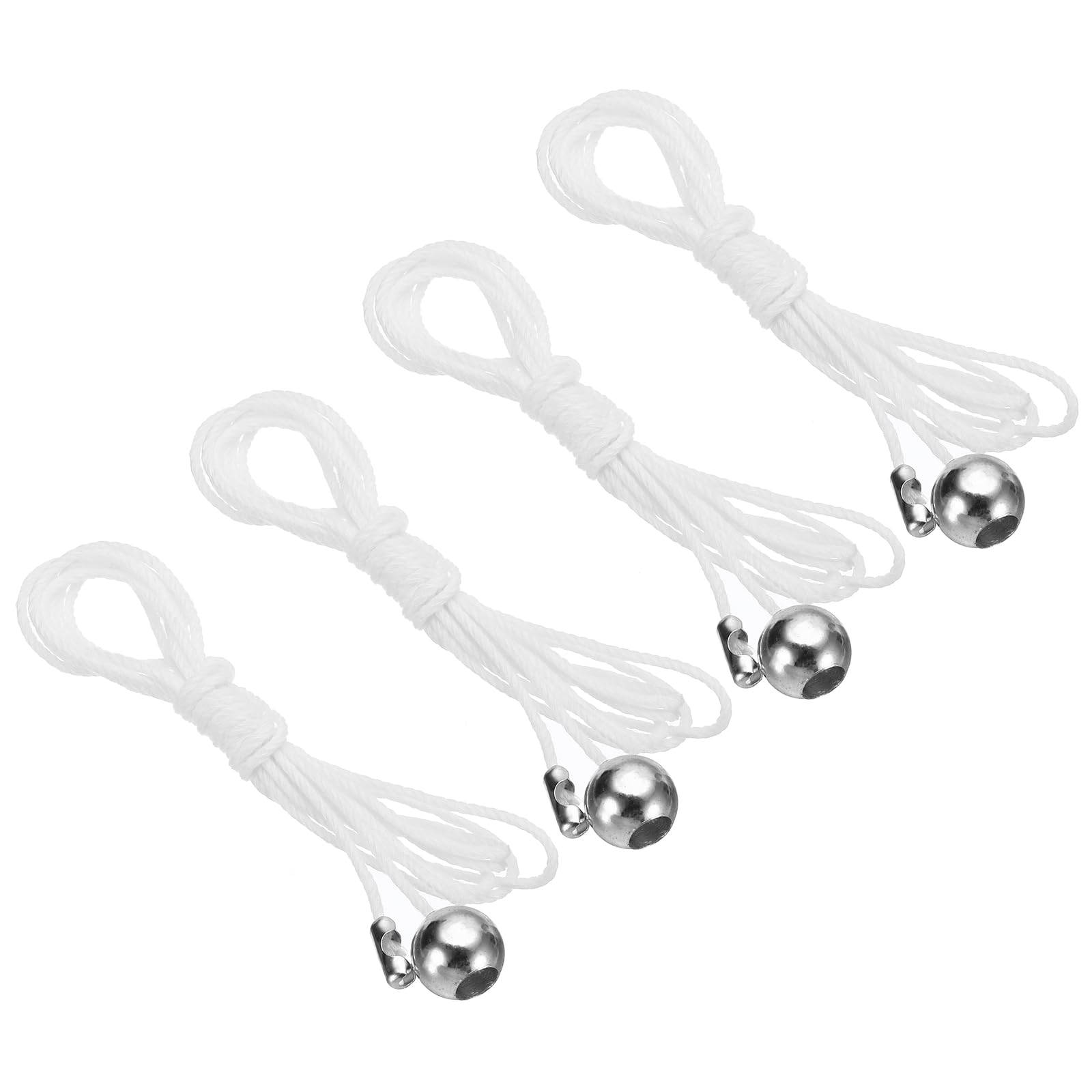 PATIKIL 1.5M 4.9ft Ceiling Pull Chain, 4 Pcs Pulls String Extender with Ball Pendant for Fan Light Chandelier Table Lamp Pulling Switch, Silver Tone