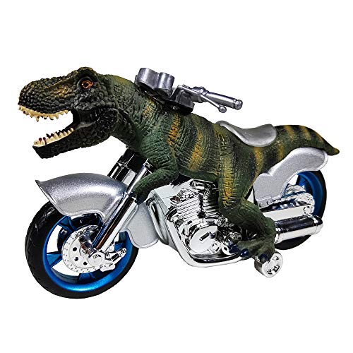 image for GreenKidz Dinosaur Toy Motorcycle Friction Powered T-Rex Toys for Boys