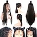 Helene Glueless Lace Front Wigs Straight Realistic Looking Synthetic Heat Resistant Fiber Wig for Women with Baby Hair Black Color