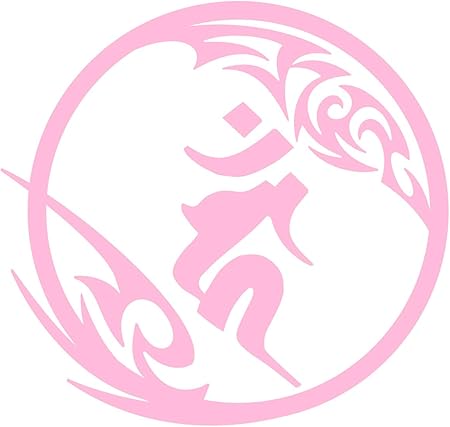 Amazon 品 カッティングステッカー 干支梵字 カーン 不動明王 酉 7 2 90mmx95mm ピンク 桃 ステッカー デカール 車 バイク