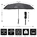 Miserwe Umbrella 12 Ribs with Teflon Coating Umbrella Windproof Lengthened Handle Travel Umbrella with Auto Open Close Button and Free Upscale Leather Cover (Black)