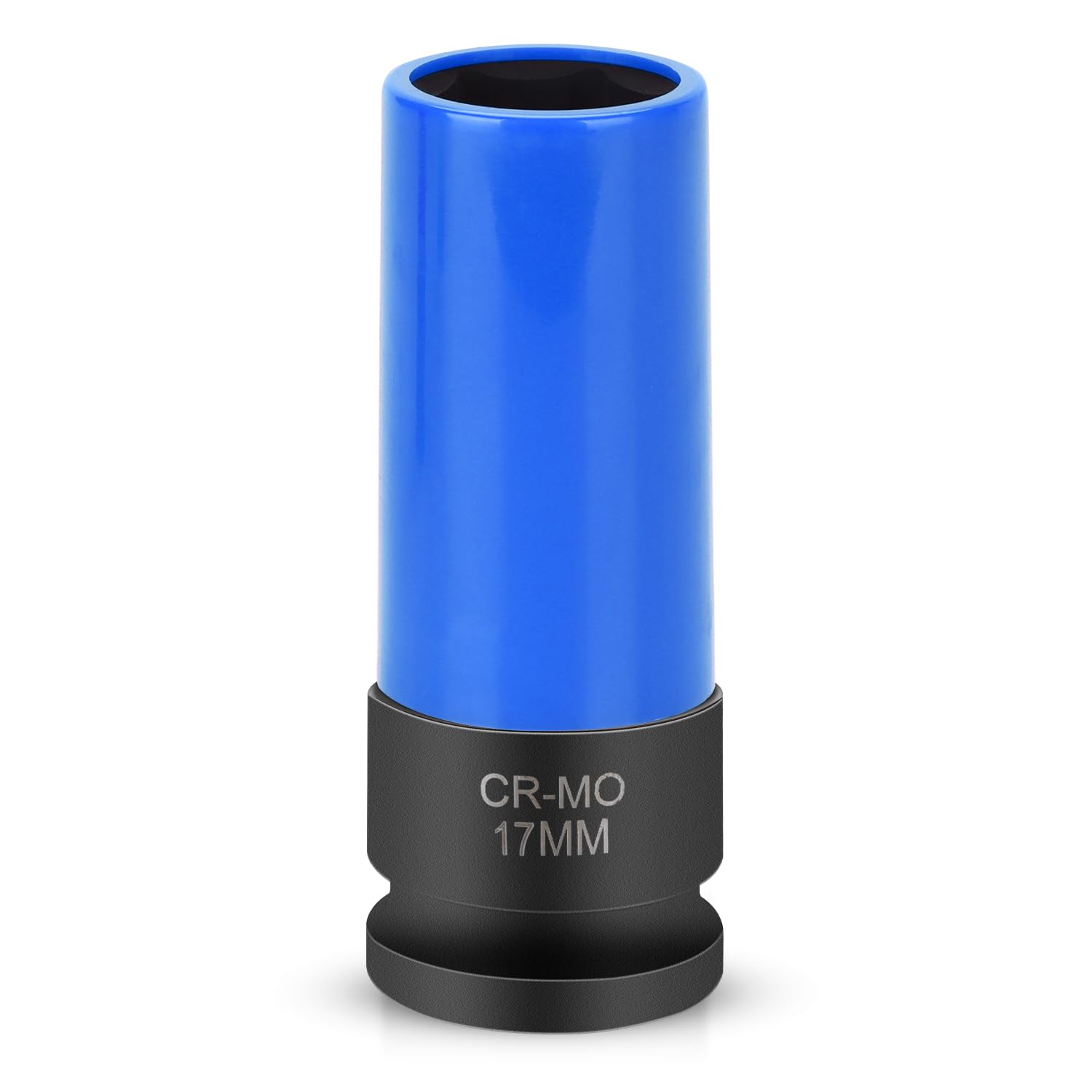 Nikcrlo Impact Lug Nut Socket,1/2 Drive 17mm Socket with Protective Sleeve Prevents Damage to Custom Rims & Lug Nuts,CR-MO