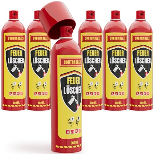Löschspray 6er Set - je 500ml - für mehr Sicherheit im Alltag - Idealer Fettbrandlöscher für die Küche - Perfekt geeignet als Feuerlöscher Auto - Sofo