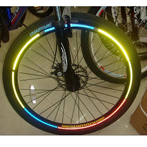 image for YESON Fluorescent Bicycle Sticker Wheel Rim Reflective Stickers Decals