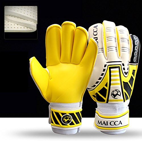 Goalkeeper Gloves -Latex Goalkeeper Gloves With Finger Protector– Secure and Comfortable Fit With Extra Padding to Reduce the Chance of Injury
