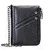 Contacts RFID Mens Genuine Leather Double Zipper Pocket, Black, Size One Size