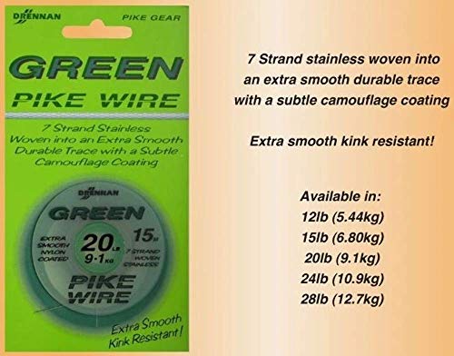 Drennan Green Pike Wire 15m Stahlvorfach