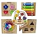 Toyzoo Learning Bead Maze Wooden Educational Toy Activity Center with 10 Shapes Blocks for Toddlers