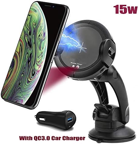 Wireless Car Charger DoSHIn Automatic Qi Car Mount 15W/10W/7.5W Fast Charging Car Phone Holder Air Vent & Dashboard Compatible with iPhone Xs/Xs Max/XR/X/8/8 Plus, Samsung Galaxy Note 9/S9/S9+/S8/S8+