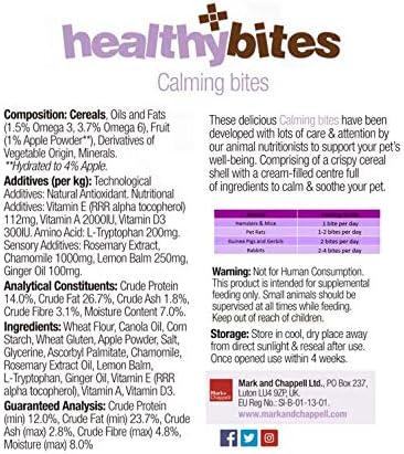 VETIQ Healthy Bites for Small Animals Calming Treats Chamomile & Lemon Balm Calms Guinea Pig, Rabbit, or Hamster Anxiety - Image 3