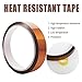 Heat Resistant Tape, Aniann 4 Rolls High Temperature Kapton Tape Sublimation Tape 2 Sizes Polyimide Film Adhesive Tape for Heat Transfer Vinyl, 3D Printing, Soldering, Masking (20mm, 10mm)