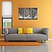 Visual Art Decor 3 Piece Black and White Winter Tree Scenery Canvas Wall Art Giclee Prints Framed and Stretched Painting Modern Home Living Room Office Wall Decoration