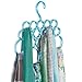 mDesign Plastic Closet Rod Hanging Storage Organizer Rack - Scarf Holder for Bedroom, Coat Closet, Entryway, Mudroom - Holds Scarves, Ties, Belts, Shawls, Accessories - Snag Free, 18 Sections - Blue