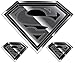 Chroma Graphics 3016 Classic Emblemz 3 Piece Superman Decal, Regular, Blue, Chrome, Red