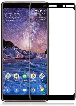 Frazil Full Glue, Full Coverage Edge-to-Edge 5D Tempered Glass Screen Protector for Nokia 7 Plus (Black)