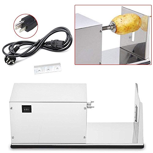 Potato Slicer, Commercial Automatic Electric Stainless Steel Spiral Potato Slicer Food Grade Stainless Steel Spiral Potato Cutter Twisted Spiral Zucchini Automatic Machine Tornado Potatoes Making