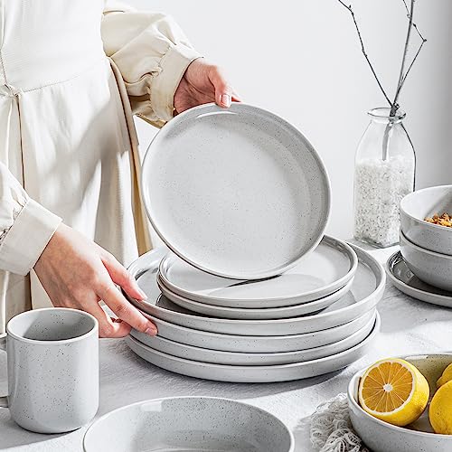 vancasso Sesam Stoneware Dinnerware Set, Light Grey Dinner Set-16