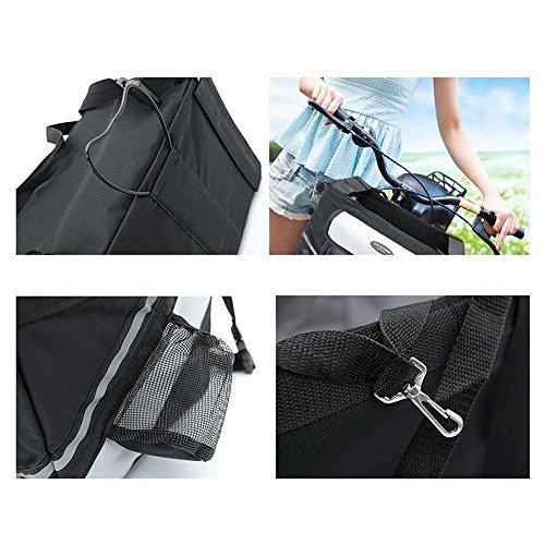 Dealglad Portable Pet Dog Cat Puppy Bike Bicycle Handlebar Car Seat Carrier Basket Travel Bag Case (Black) - Thumbnail 4