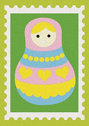 Carto'Sand &- 2 x Kokeshi Dolls Russian Piwi Gingham