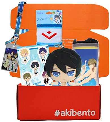 Akibento Exclusive Free! Bundle Box (Free Haruka 7" Plush Coin Purse, Group Beach Tumbler, Group Splash Lanyard, Group SD Swimsuit Sticker Set, Free! Sweatband)