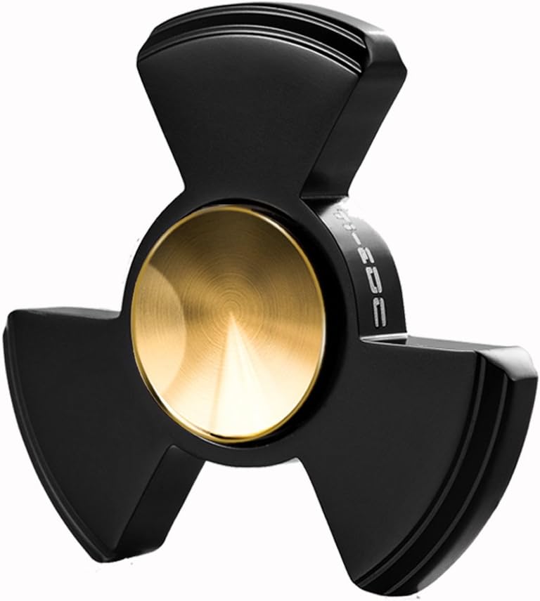 TI-EDC Fidget Spinner Toy - Premium Titanium Tri-Spinner with Replaceable Stainless Steel Ceramic Hybrid Bearing, EDC Focus Toy To Relieve Anxiety, Stress and Boredom - The Nucleus Black