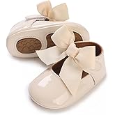 E-FAK Baby Girls Shoes Mary Jane Flats Shoes Anti-Slip Soft Rubber Sole Toddler First Walkers Princess Dress Shoes