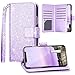 Fingic iPhone 11 Case, iPhone 11 Wallet Case, Glitter Sparkle Cover 9 Card Holder PU Leather with Kickstand Wrist Strap Protective Case for Women Apple iPhone 11 6.1 inch, Purple