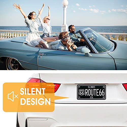 JIWINNER 2 Pcs Black Silicone License Plate Frame - Premium Universal Car License Plate Holder with Drainage Holes - Modern, Rust-Proof, Weather-Proof and Rattle-Proof License Plate Frame for Car