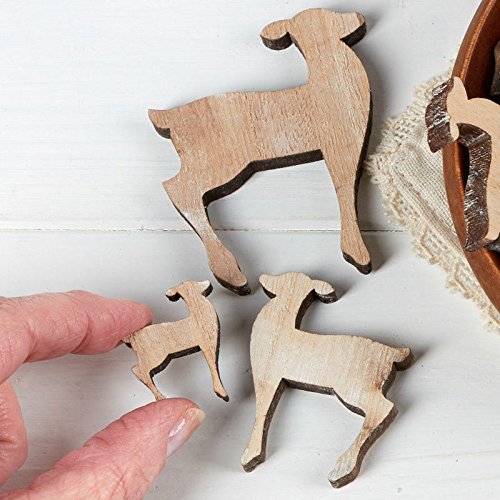 Laser Cut Unfinished Wooden Deer Cutouts | 60 Ornaments