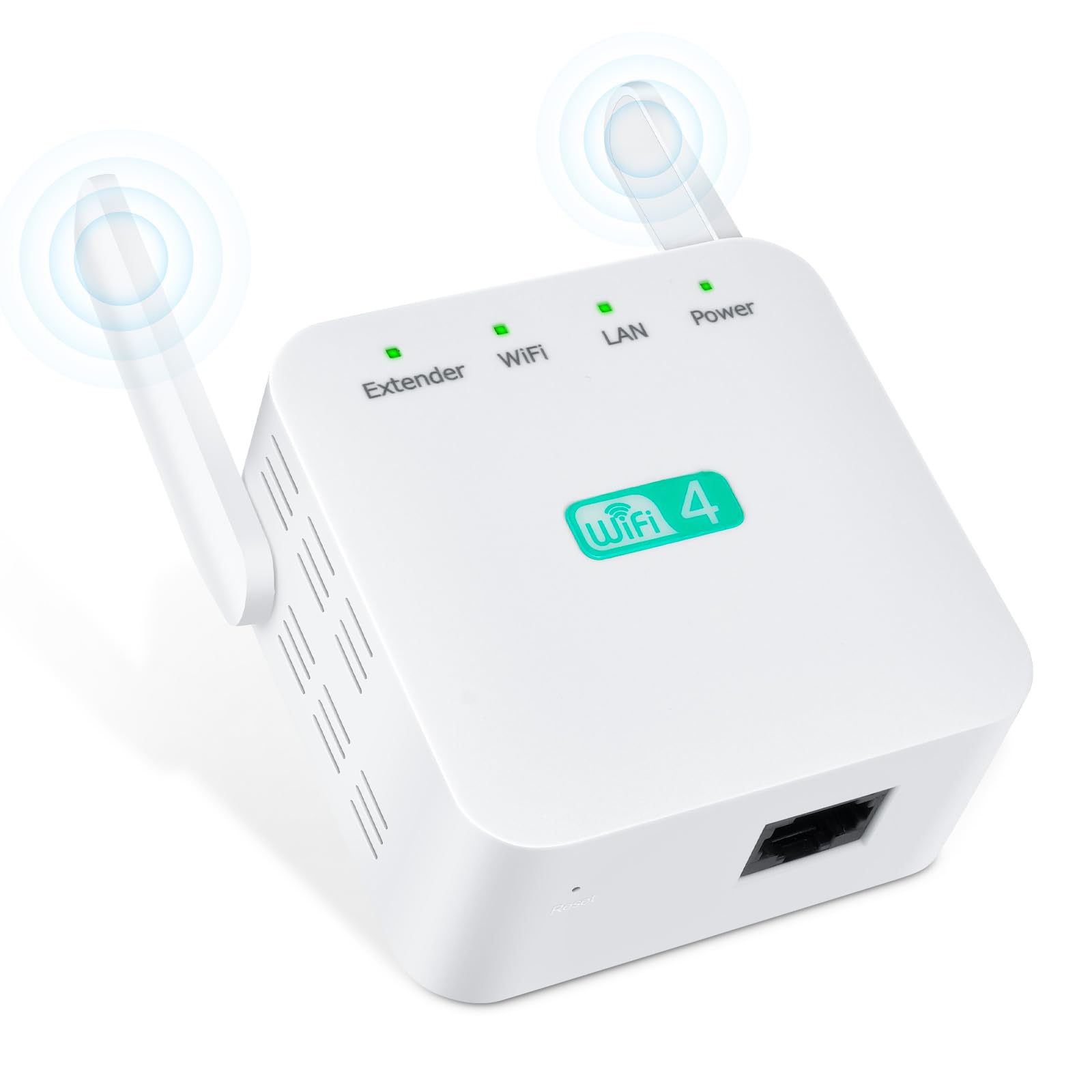 AXFEE Wi-Fi Range Extender 300Mbps, WiFi Extender Booster/WiFi Booster Range Extender 2.4 GHz, 4 Modes Wi-Fi Repeater for Home and Office Up To 360 Degrees, Compatible With All Wireless WLAN Devices