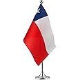 GentleGirl Chilean Flag, 8.2" x 5.5", Red, White, Blue, Silver, Office, Events