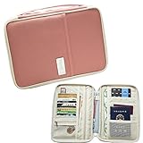 iSuperb Travel Wallet Card Holder Organizer Waterproof Roomy Passport Case Document Bag with Hand Strap 9.8x7x1.2inch
