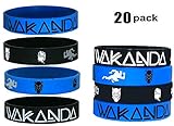 20 pcs Black Panther WAKANDAParty Favors Wristband/Size Adult and Kids. (Black Panther, Adult)